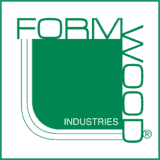 Green logo of FormWood Industries with the word 'FormWood' and a stylized 'U' shape, reflecting its dedication to custom woodwork and innovative furniture design.