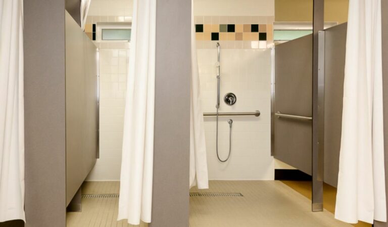 Commercial restroom shower