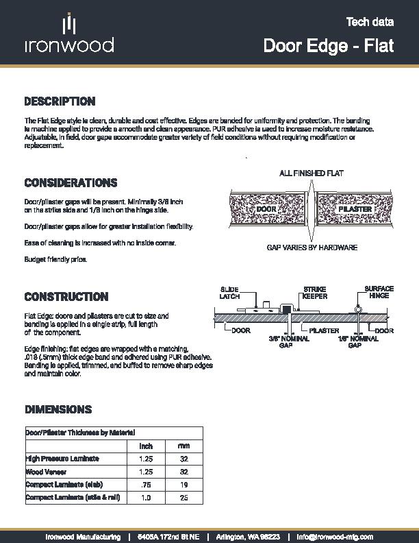 Cover of the Flat Edge Style Toilet Partitions Technical Data Sheet PDF