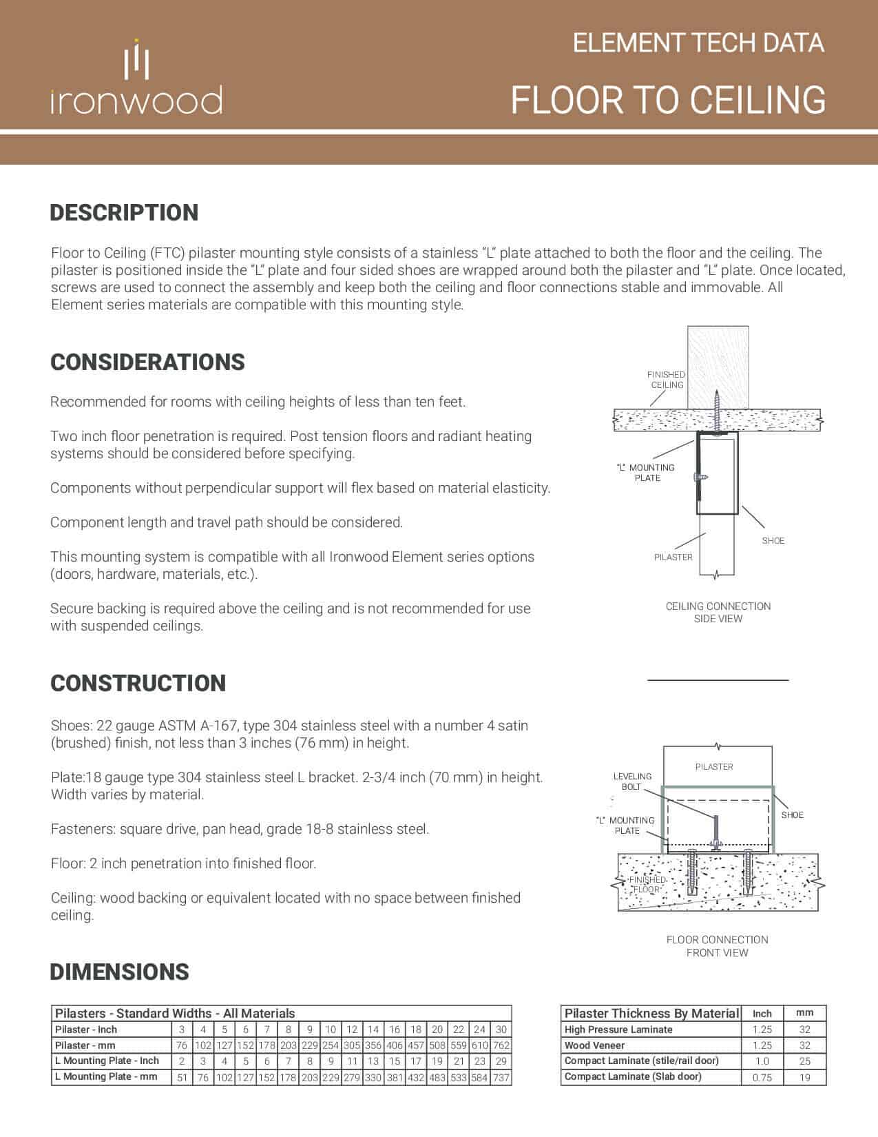Cover of the Floor to Ceiling Mounting Style PDF