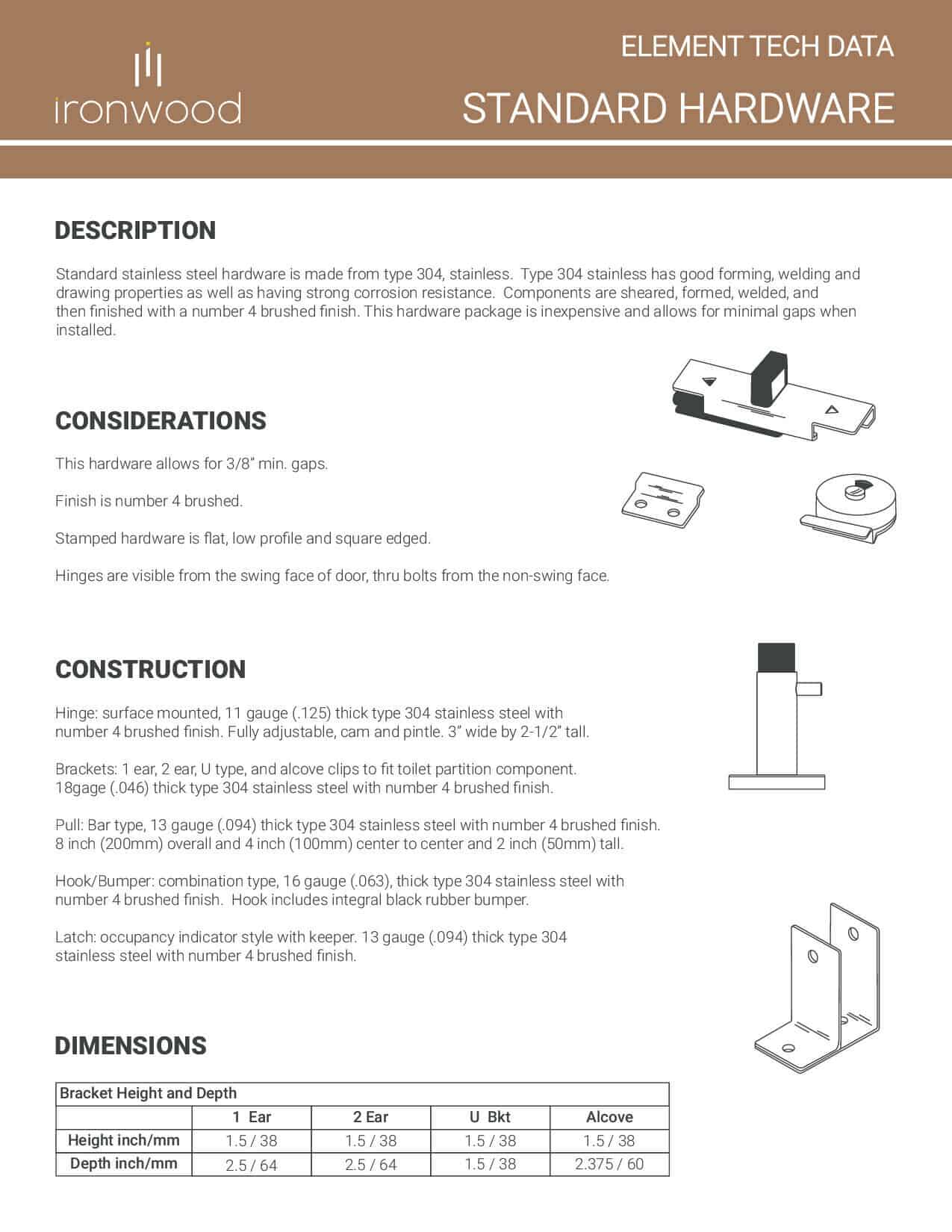 Cover image for the High Pressure Laminate technical data from Ironwood Manufacturing.